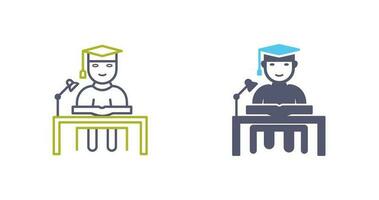 Unique Studying on Desk Vector Icon