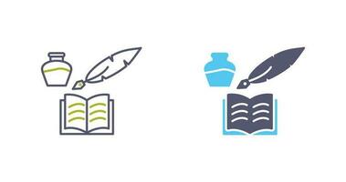 Unique Quill and Book Vector Icon