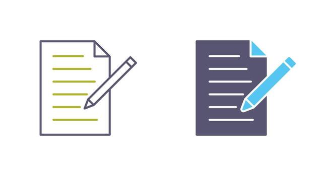 icono de vector de documento de edición único