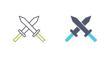 Unique Two Swords Vector Icon