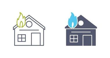 Unique House on Fire Vector Icon