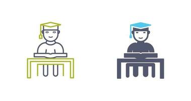 Unique Studying on Desk Vector Icon