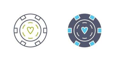 Unique Poker Chips Vector Icon