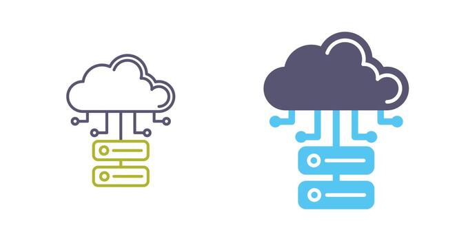 icono de vector de base de datos en la nube