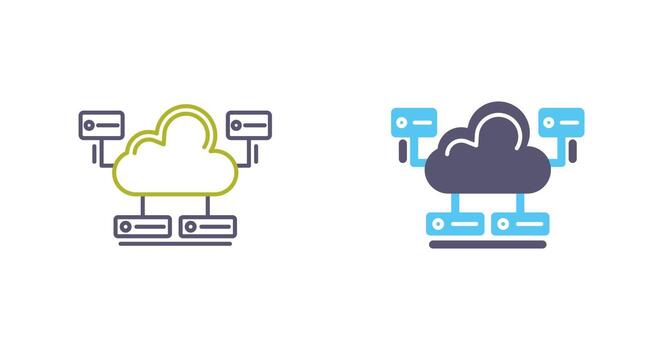 icono de vector de base de datos en la nube
