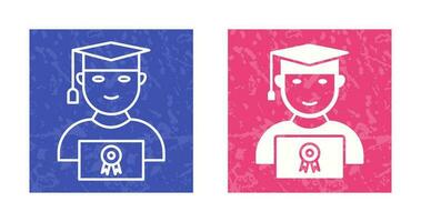 Unique Student Holding Degree Vector Icon