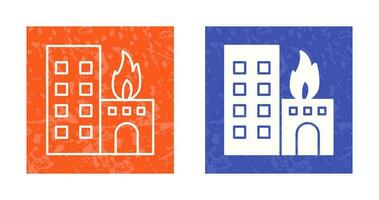 Unique Burning Building Vector Icon