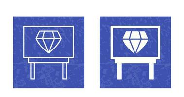 icono de vector de exhibición de diamantes