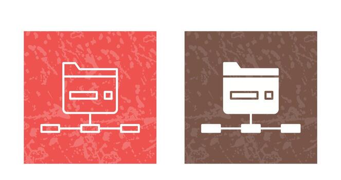 icono de vector de carpeta de red