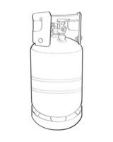 industrial gas cilindros vector describir. contorno de industrial gas cilindros vector icono diseño aislado en blanco antecedentes.