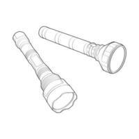 Set of flashlight Line Art, Unique Image Collection for Coloring Books vector