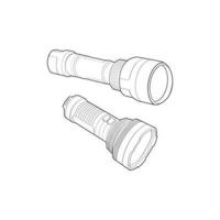 Set of flashlight Line Art, Unique Image Collection for Coloring Books vector