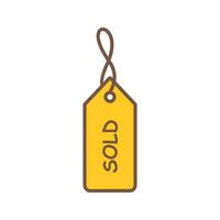 Unique Sold Tag Vector Icon