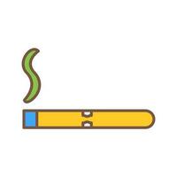 icono de vector de cigarro encendido único