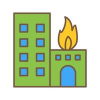 Unique Burning Building Vector Icon