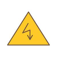 icono de vector de peligro de electricidad único