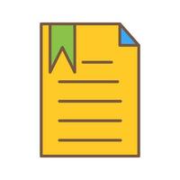 Unique Bookmarked Document Vector Icon