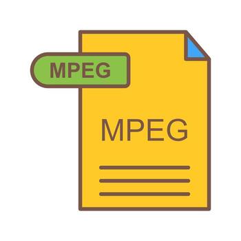 icono de vector de mpeg