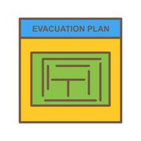 icono de vector de plan de evacuación