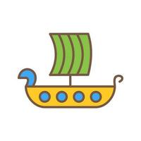 icono de vector de barco vikingo