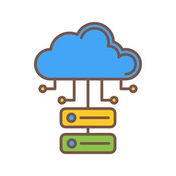 icono de vector de base de datos en la nube