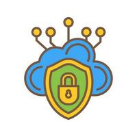 icono de vector de seguridad en la nube