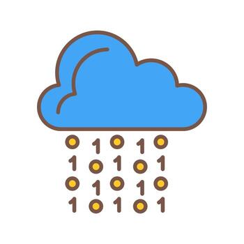 icono de vector de codificación de nube