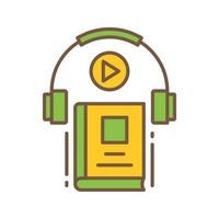 icono de vector de libro de audio