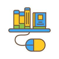 icono de vector de biblioteca digital
