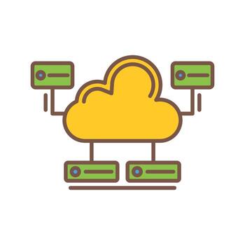 icono de vector de base de datos en la nube