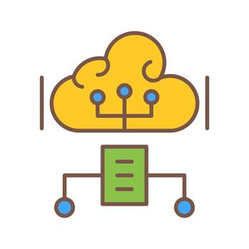 icono de vector de computación en la nube