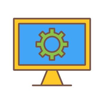 icono de vector de pantalla de monitor