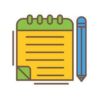 icono de vector de bloc de notas