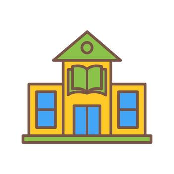 icono de vector de edificio de biblioteca