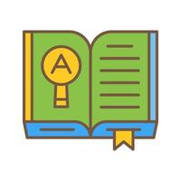 icono de vector de libro abierto