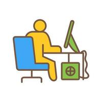 Computer Worker Vector Icon