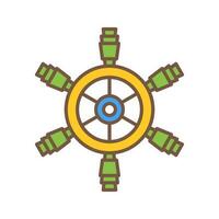 icono de vector de rueda de barco