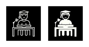 Unique Studying on Desk Vector Icon