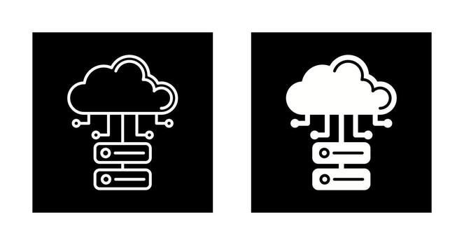 icono de vector de base de datos en la nube