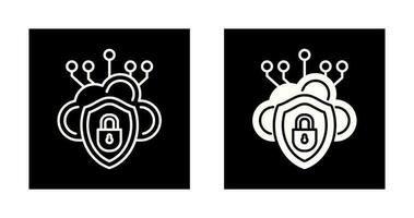 icono de vector de seguridad en la nube