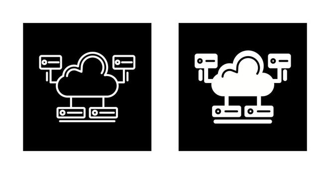 icono de vector de base de datos en la nube