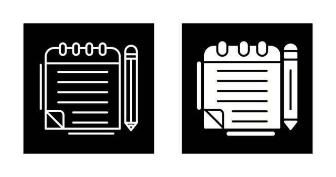 icono de vector de bloc de notas