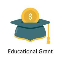 Educational Grant Vector  Flat Icon Design illustration. Education and learning Symbol on White background EPS 10 File