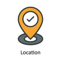 Location Vector Fill outline Icon Design illustration. User interface Symbol on White background EPS 10 File