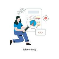 Software Bug Flat Style Design Vector illustration. Stock illustration