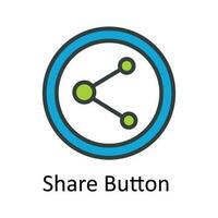 Share button Vector Fill outline Icon Design illustration. User interface Symbol on White background EPS 10 File