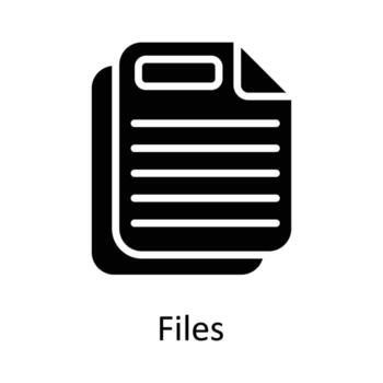 Files Vector  Solid Icon Design illustration. User interface Symbol on White background EPS 10 File