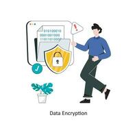 Data Encryption Flat Style Design Vector illustration. Stock illustration