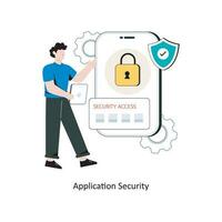 Application Security Flat Style Design Vector illustration. Stock illustration