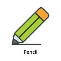 Pencil Vector Fill outline Icon Design illustration. User interface Symbol on White background EPS 10 File